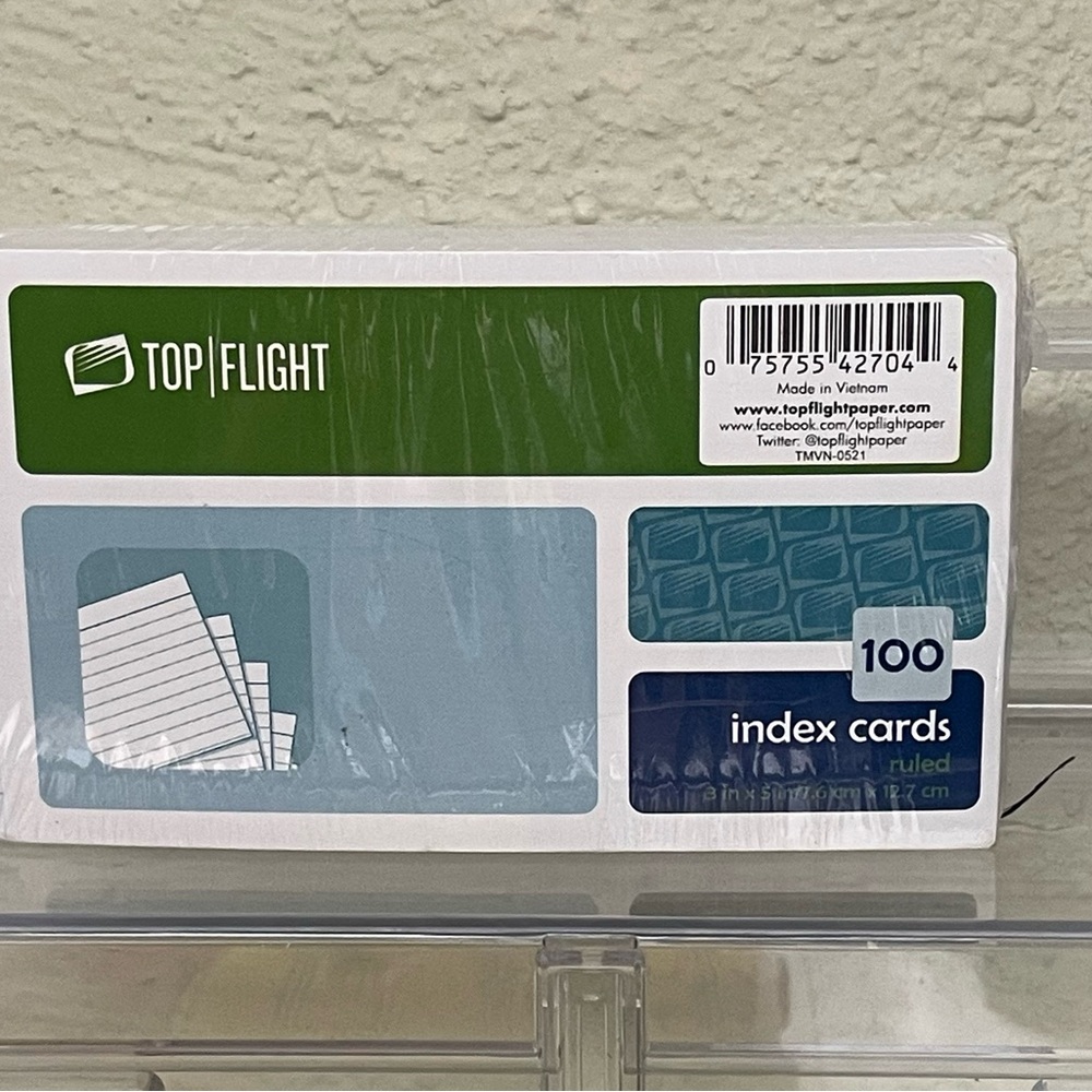 Blue Index Cards